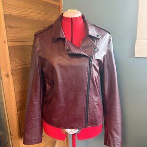 Vegan Leather Moto Jacket Large